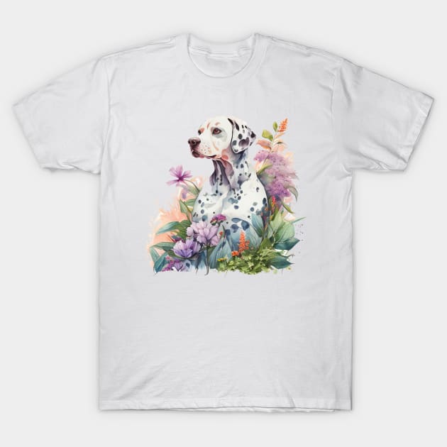 Dalmatian Floral T-Shirt by Mixtgifts